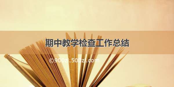 期中教学检查工作总结