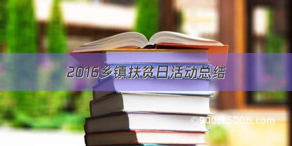 2016乡镇扶贫日活动总结