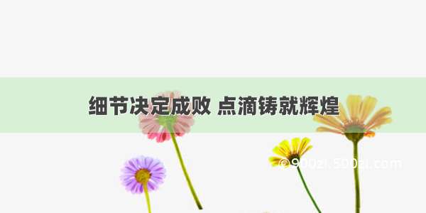 细节决定成败 点滴铸就辉煌