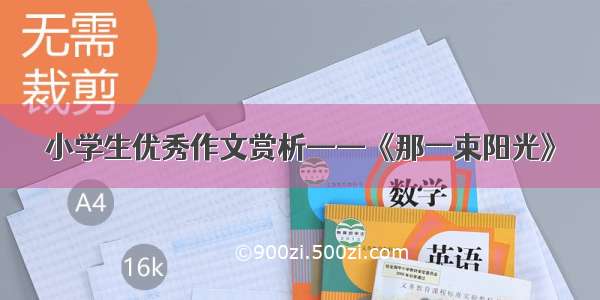 小学生优秀作文赏析——《那一束阳光》