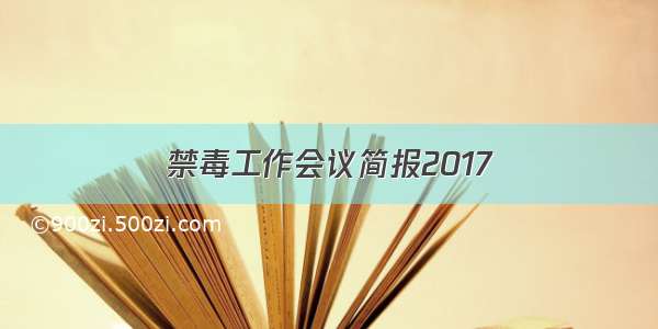禁毒工作会议简报2017