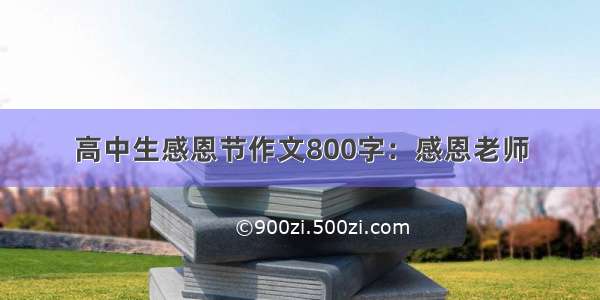 高中生感恩节作文800字：感恩老师