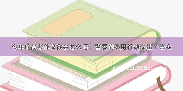 今年的高考作文你会怎么写？警察蜀黍用行动交出了答卷