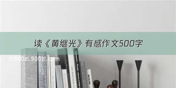 读《黄继光》有感作文500字