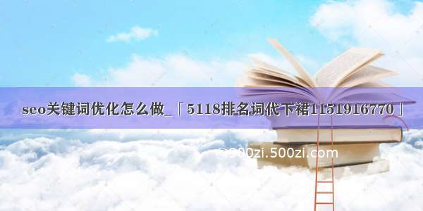 seo关键词优化怎么做_「5118排名词代下裙1151916770」