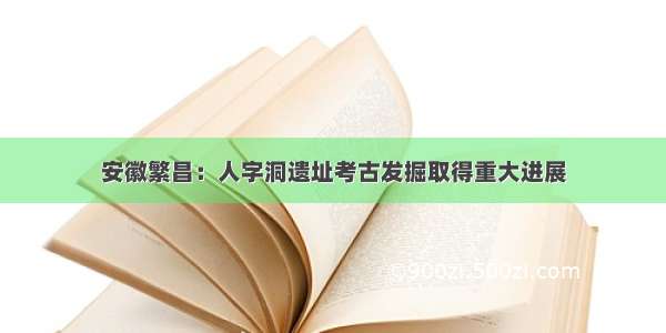 安徽繁昌：人字洞遗址考古发掘取得重大进展