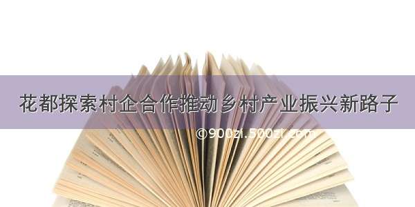 花都探索村企合作推动乡村产业振兴新路子