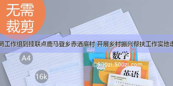 州人社局工作组到挂联点鹿马登乡赤洒底村 开展乡村振兴帮扶工作实地走访调研