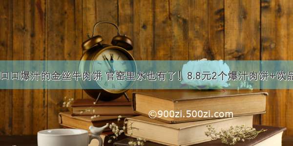 口口爆汁的金丝牛肉饼 官窑里水也有了！8.8元2个爆汁肉饼+饮品