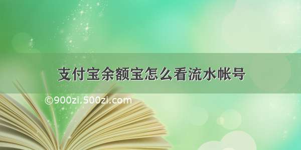 支付宝余额宝怎么看流水帐号