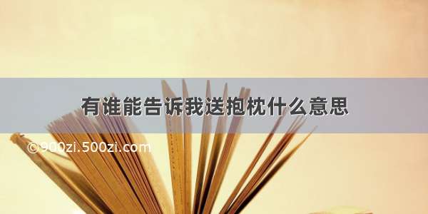 有谁能告诉我送抱枕什么意思