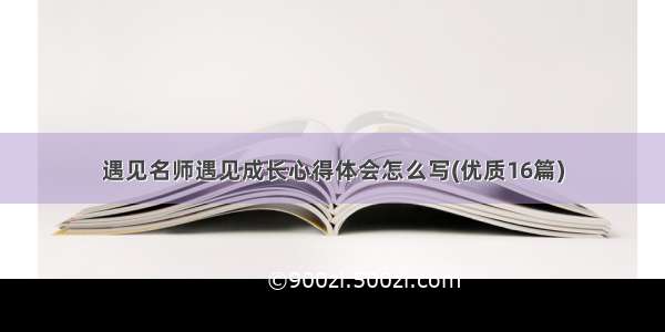 遇见名师遇见成长心得体会怎么写(优质16篇)