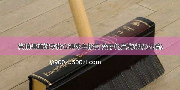 营销渠道数字化心得体会报告 数字化营销感悟(九篇)