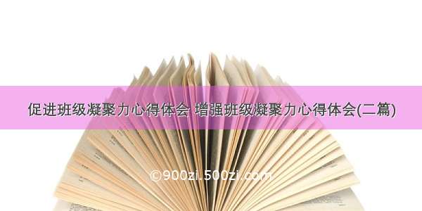 促进班级凝聚力心得体会 增强班级凝聚力心得体会(二篇)