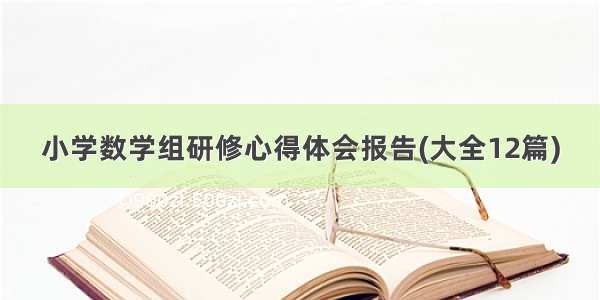 小学数学组研修心得体会报告(大全12篇)