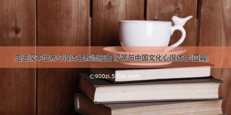 走进汉字世界心得体会教师报告 汉字与中国文化心得体会(四篇)