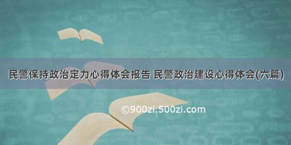 民警保持政治定力心得体会报告 民警政治建设心得体会(六篇)