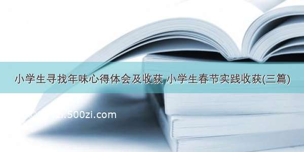 小学生寻找年味心得体会及收获 小学生春节实践收获(三篇)