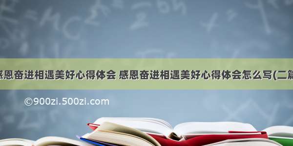 感恩奋进相遇美好心得体会 感恩奋进相遇美好心得体会怎么写(二篇)