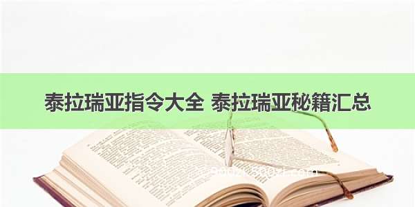 泰拉瑞亚指令大全 泰拉瑞亚秘籍汇总