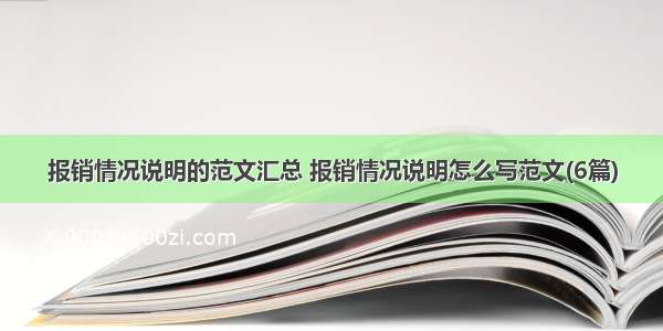 报销情况说明的范文汇总 报销情况说明怎么写范文(6篇)