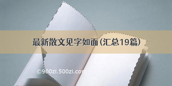 最新散文见字如面(汇总19篇)