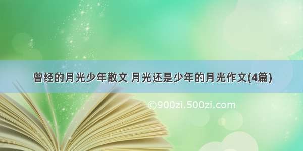 曾经的月光少年散文 月光还是少年的月光作文(4篇)