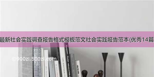 最新社会实践调查报告格式模板范文社会实践报告范本(优秀14篇)