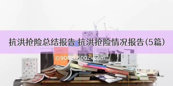 抗洪抢险总结报告 抗洪抢险情况报告(5篇)