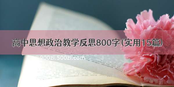 高中思想政治教学反思800字(实用15篇)