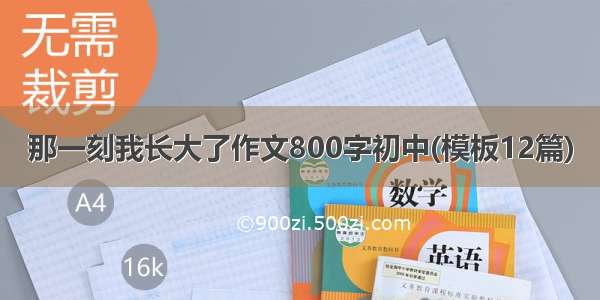 那一刻我长大了作文800字初中(模板12篇)