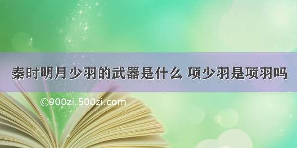 秦时明月少羽的武器是什么 项少羽是项羽吗