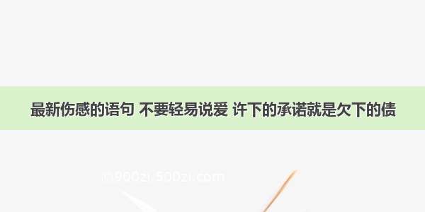 最新伤感的语句 不要轻易说爱 许下的承诺就是欠下的债