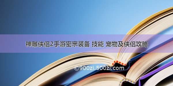 神雕侠侣2手游密宗装备 技能 宠物及侠侣攻略