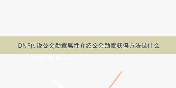 DNF传说公会勋章属性介绍公会勋章获得方法是什么