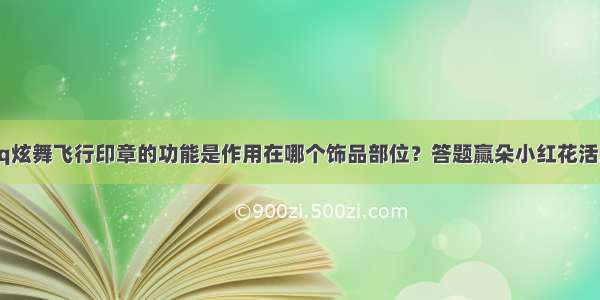 qq炫舞飞行印章的功能是作用在哪个饰品部位？答题赢朵小红花活动