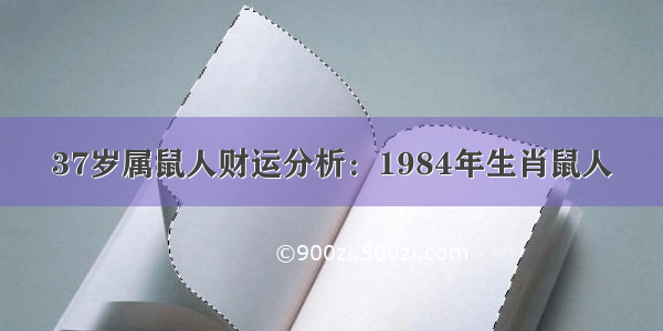 37岁属鼠人财运分析：1984年生肖鼠人