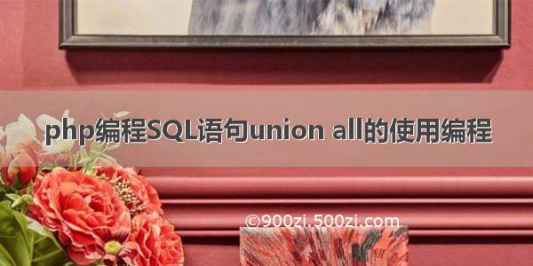 php编程SQL语句union all的使用编程