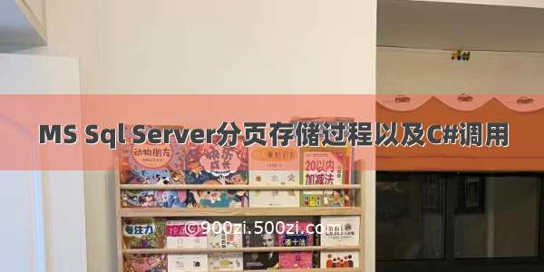 MS Sql Server分页存储过程以及C#调用