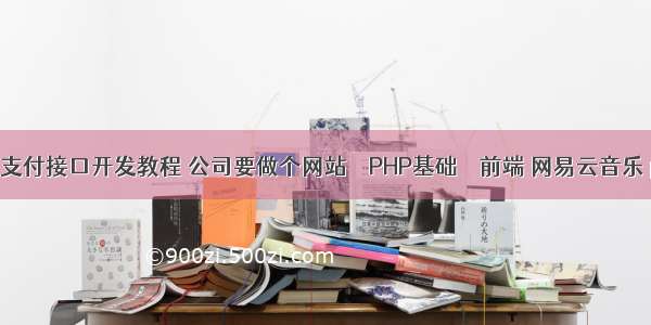 php支付接口开发教程 公司要做个网站 – PHP基础 – 前端 网易云音乐 php