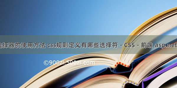 css属性选择器的使用方法 css规则定义有哪些选择符 – CSS – 前端 asp.net css style