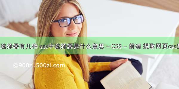 css基本选择器有几种 css中选择器是什么意思 – CSS – 前端 提取网页css里的图片