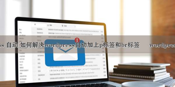 wordpress 自动 如何解决wordpress自动加上p标签和br标签 – wordpress – 前端