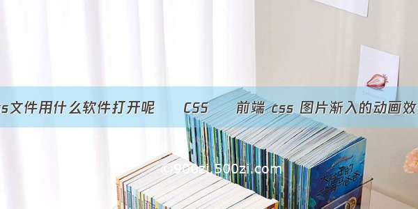 css文件用什么软件打开呢 – CSS – 前端 css 图片渐入的动画效果