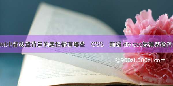 html中能设置背景的属性都有哪些 – CSS – 前端 div css复制表格代码