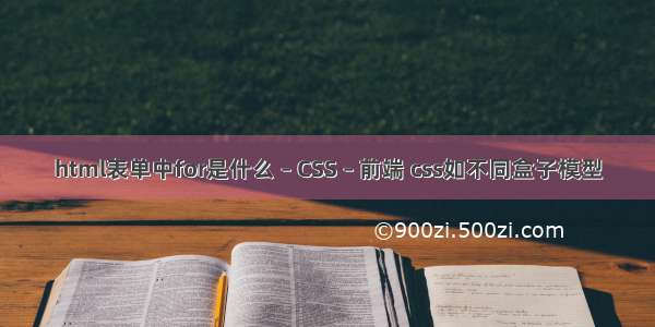 html表单中for是什么 – CSS – 前端 css如不同盒子模型