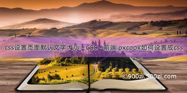 css设置页面默认文字大小 – CSS – 前端 pxcook如何设置成css