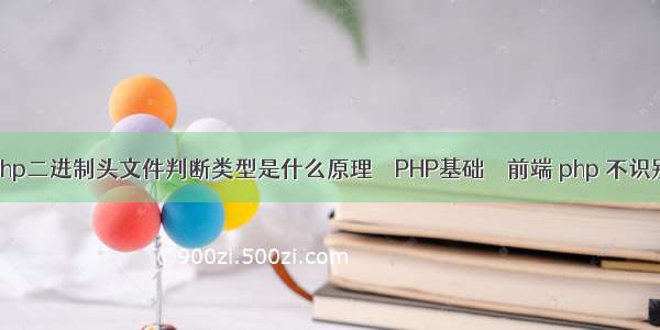 php二进制头文件判断类型是什么原理 – PHP基础 – 前端 php 不识别