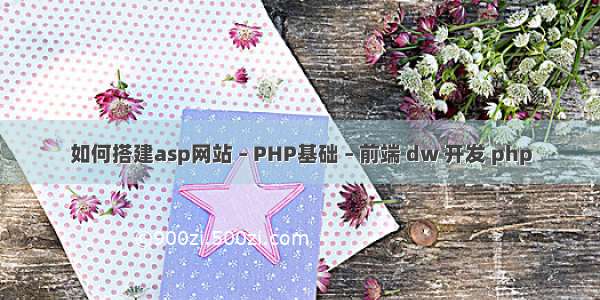 如何搭建asp网站 – PHP基础 – 前端 dw 开发 php