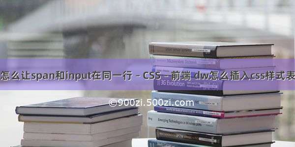 怎么让span和input在同一行 – CSS – 前端 dw怎么插入css样式表